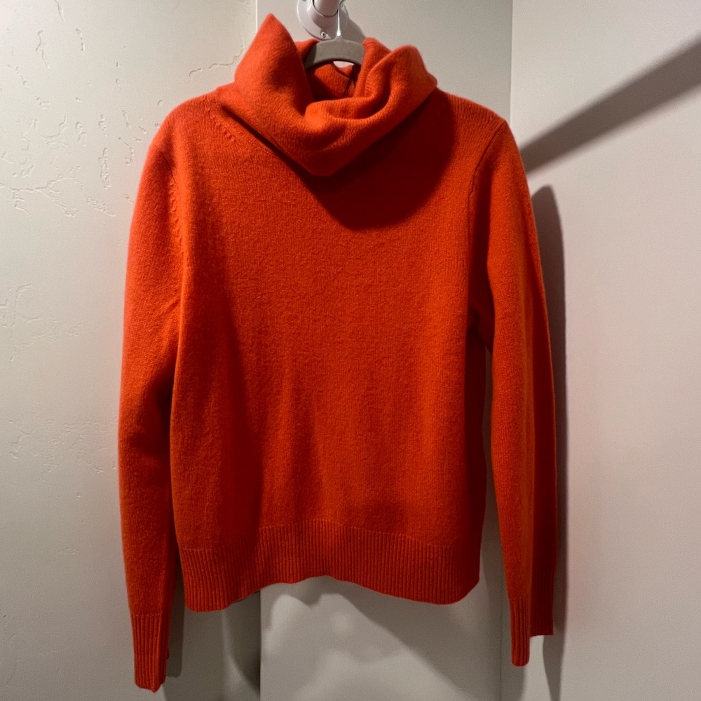 Ralph Lauren Orange Cashmere Cowl Neck Sweater